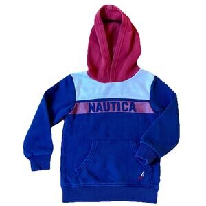 Nautica 3T Pullover Hoodie Color Block Boys Girls Sweatshirt kangaroo pocket